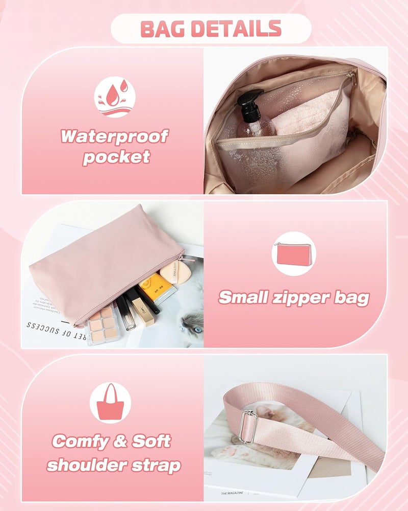 Smasrob Small Gym Bag with Yoga Mat Holder, Wet Pocket and a Separate Pouch, Small Gym Duffle Bag for Women with Detachable Crossbody Shoulder Strap, Pink - Image 4